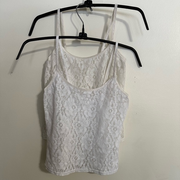 Other - Two Stretch Lace Camisoles, One White and One Cream, Size M